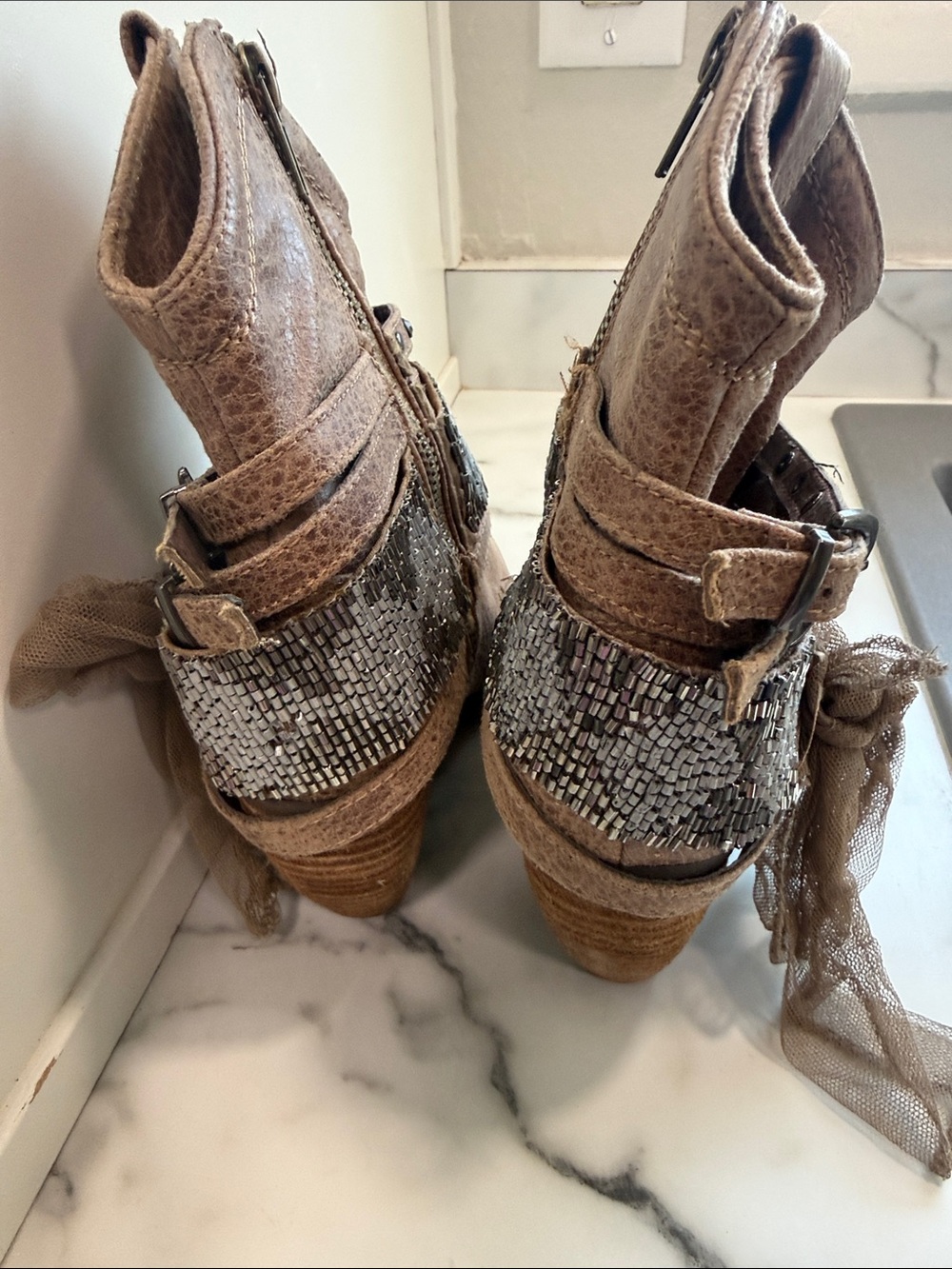 Not Rated Beaded Bow Cowboy Booties Women’s Size 6 - Picture 7 of 7